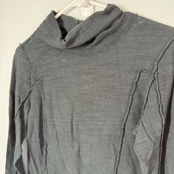 Free People Womens Everyday Layering Cowl Neck Top Medium Black Long Sleeve - Picture 4 of 11